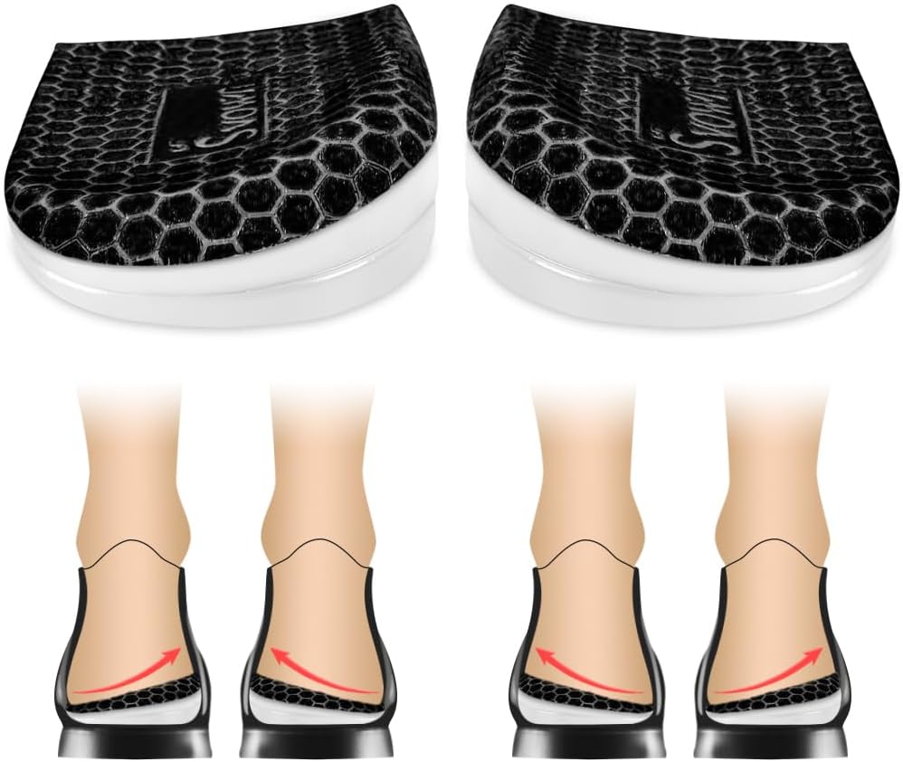 3 Layers Adjustable Supination Overpronation Insoles, Anti-Slip Medial Lateral Heel Wedge Insoles for Foot Alignment, Knee Pain, Bow Legs, Osteoarthritis (Black, L: W 8-12/ M 7.5-14) L: W 8-12/ M 7.5-14 Black