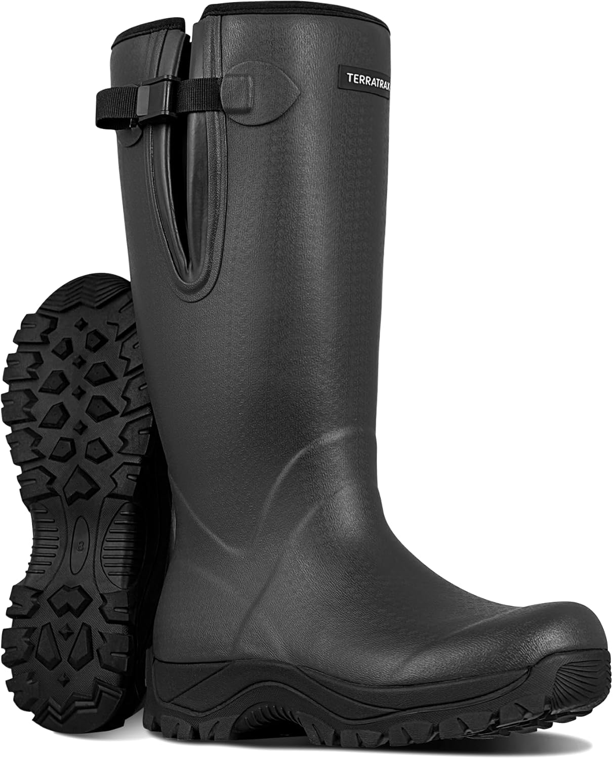 Men's Waterproof Insulated Rubber Hunting Boots - Wellington All-Season Outdoor Work Boots Black 10