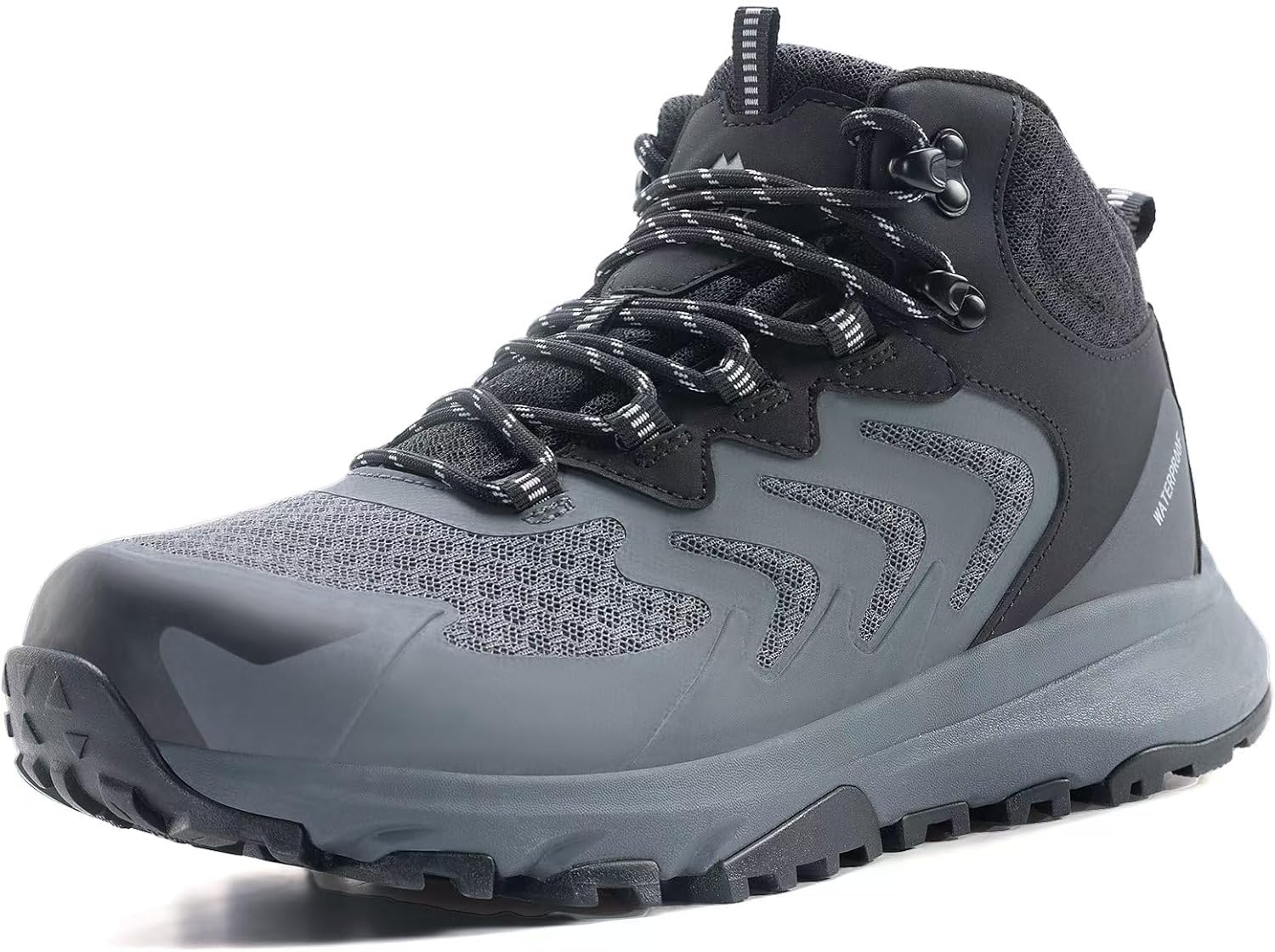 Men's Waterproof Hiking Boots Lightweight Comfortable Breathable Outdoor All-Terrain Trekking Ankle Boots 10.5 Grey-1