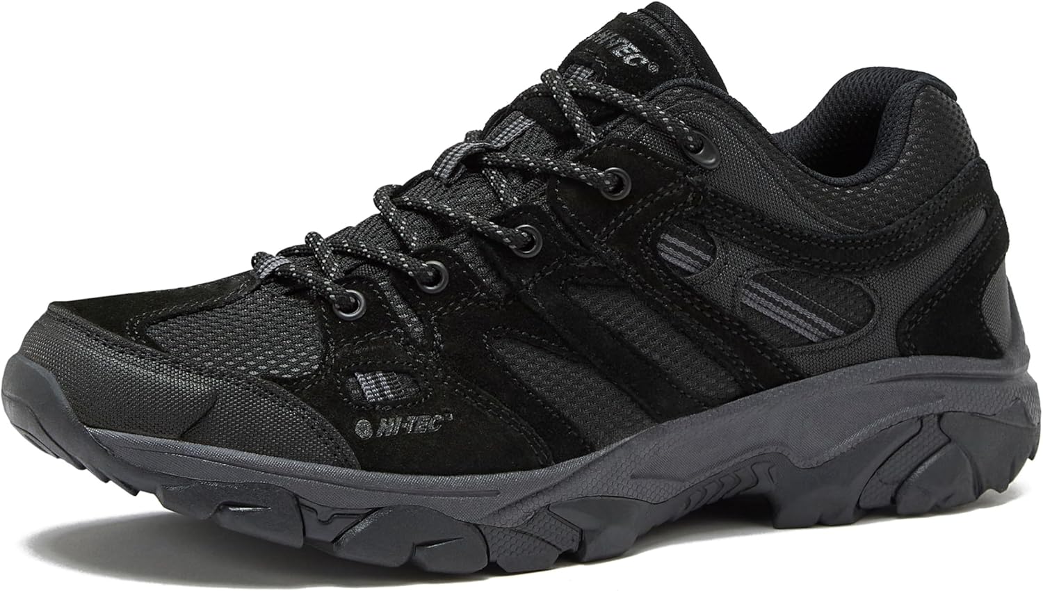 HI-TEC Ridge Low Waterproof Hiking Shoes for Men, Lightweight Breathable Outdoor Trekking and Trail Sneakers, Sizes 7 to 15, Medium and Wide Width 9 Black/Black