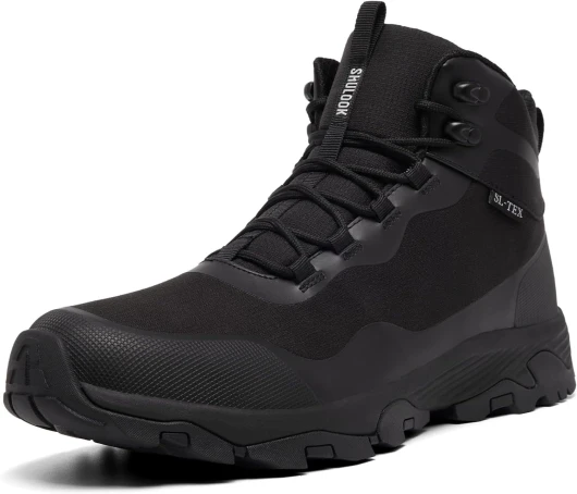 Men's Waterproof Hiking Boots Outdoor Lightweight Breathable Trekking Camping Mountaineering Shoes 10 Black
