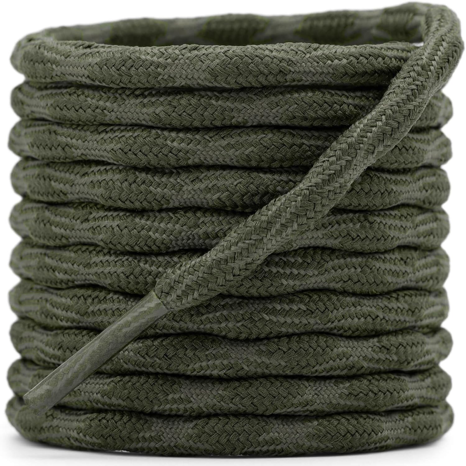 2 Pair Round Wave Shape Non Slip Heavy Duty and Durable Outdoor Climbing Shoelaces Hiking Shoe Laces Shoestrings 55 inch (140CM) 31 Army Green