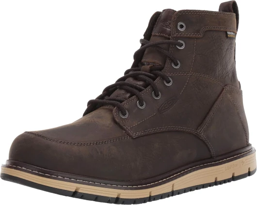 Men's San Jose 6" Soft Toe Waterproof Wedge Work Boots 7.5 Wide Cascade Brown/Black