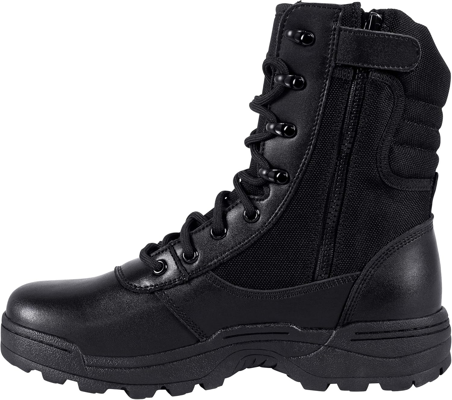 Men's Military Tactical Work Boots Side Zipper Jungle Army Combat Boots 11 Black