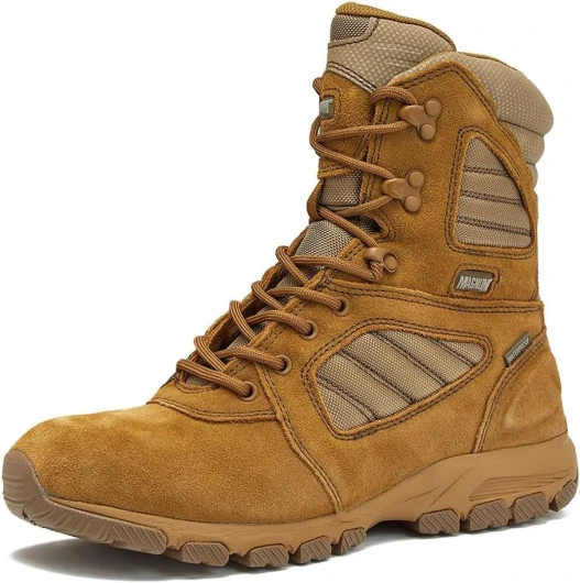 Men's Waterproof Tactical Boots, Mens Military Hiking Boots, Breathable Light Weight Work Boots for Men 13 Tan/Tan Storm