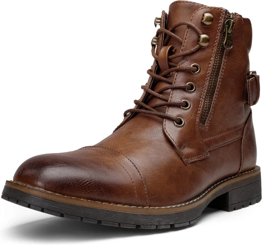 Men's Boots Boots for Men Casual Boots Motorcycle Combat Ankle Dress Boots Mens 10 Motorcycle678a-dark Brown