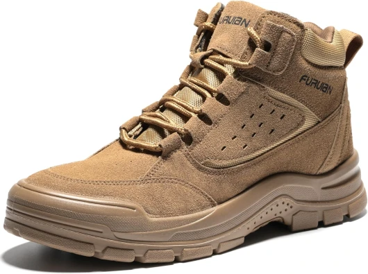 Steel Toe Boots for Men Women Comfortable Lightweight Work Boots for Men Slip Resistant High Top Steel Toe Safety Shoes Puncture Proof Indestructible Construction Shoes 12 Women/10.5 Men Brown