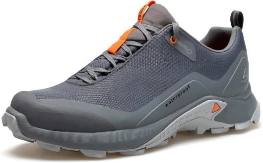 Men's All-Terrain Waterproof Hiking Shoes Lightweight Breathable Trekking Anti Slip Outdoor Trails Shoes 10.5 Grey