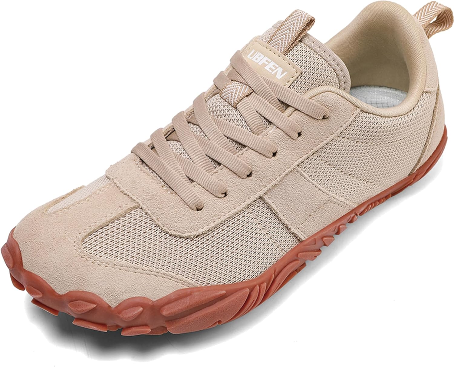 Sneakers Barefoot Shoes for Womens Mens Minimalist Trail Running Hiking Comfortable Walking 9.5 Women/8 Men Light Brown