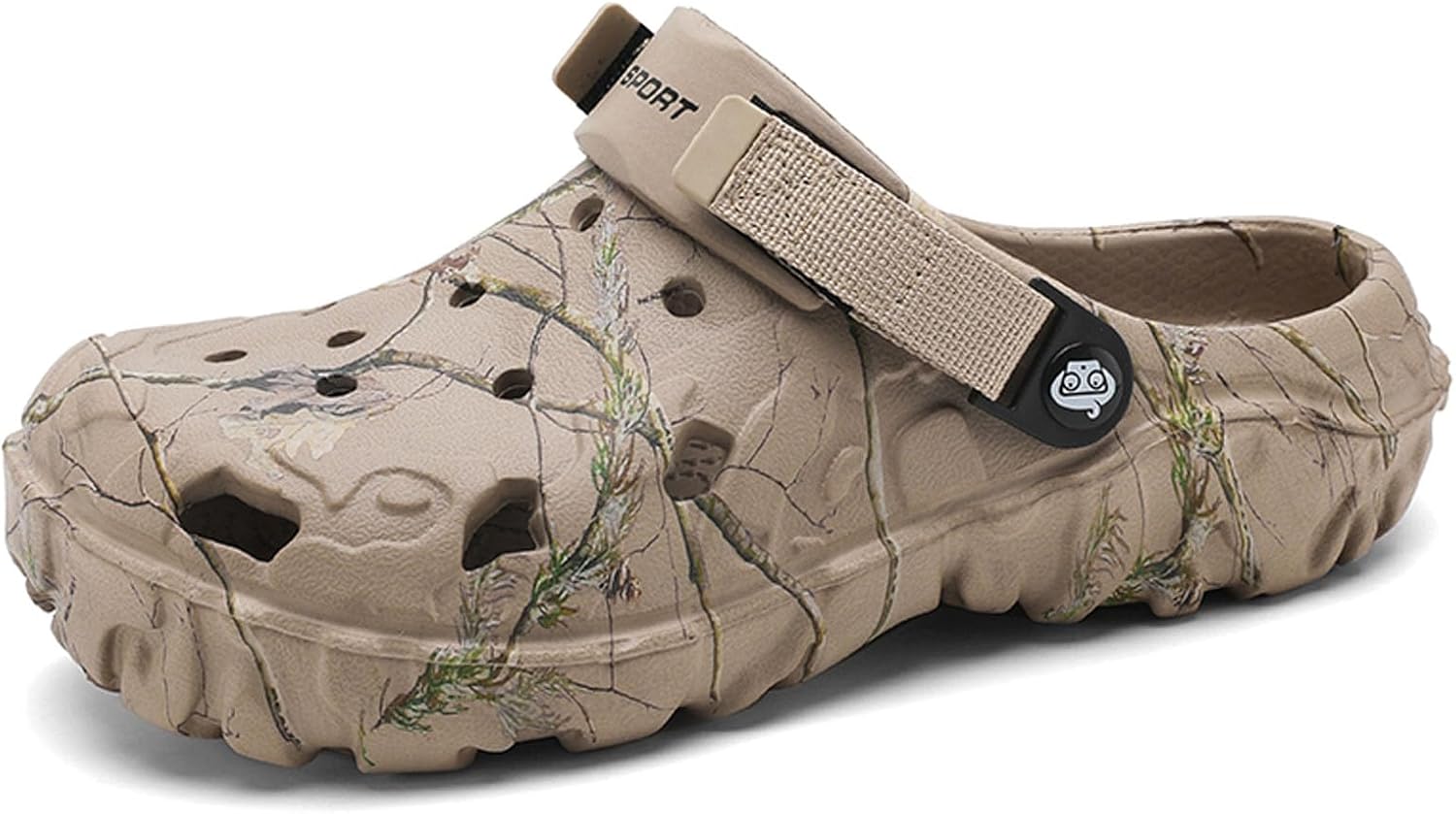 Men's Clogs Athletic Sports Outdoor Sandals Water Beach Shoes Slippers Sandals Lightweight Comfortable Breathable with Adjustable Back Strap 7 Khaki
