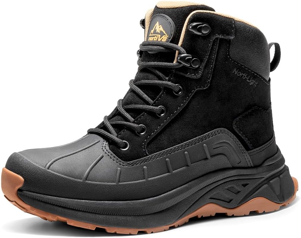 Women's Waterproof Hiking Boots Outdoor Trekking Camping Trail Hiking Boots 8 Black