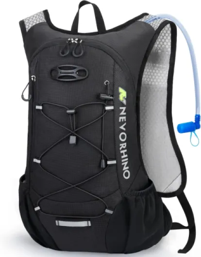 Lightweight Hydration Backpack, Running Backpack with 2L Water Bladder, Hydro Water Daypack for Cycling Hiking Rave for Men Women Black