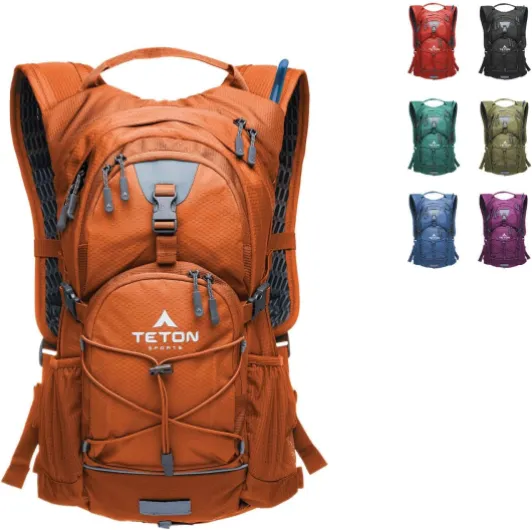 Teton Oasis/Trailrunner Hydration Backpack – Lightweight Water Pack with 2L/3L Bladder for Hiking, Running, Cycling, Biking – 2L/18L/22L Sizes – Sewn-in Rain Cover – Fits Men and Women 18 Liters Burnt Orange