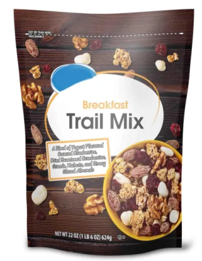 Breakfast Blend Trail Mix: Yogurt Covered Cranberries, Dried Cranberries, Crunchy Granola Bites, Walnuts & Honey Roasted Almonds - Great Nut Snack Snacking Food Treat 22oz Value Jumbo Bag