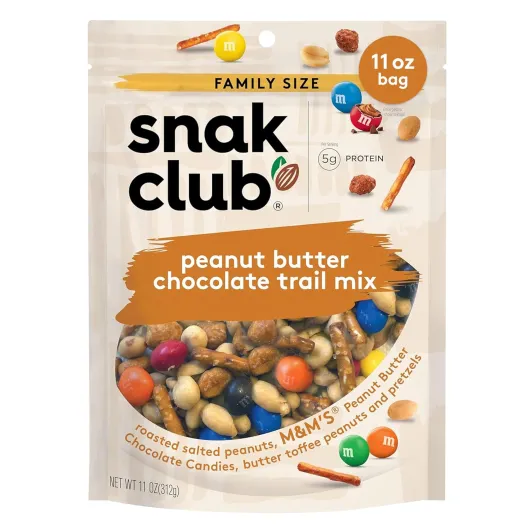 Peanut Butter Chocolate Trail Mix with Peanuts, Peanut Butter M&M’S, Toffee Peanuts, and Pretzels, 11 oz Resealable Bag 11 Ounce (Pack of 1)