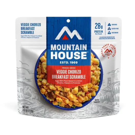 Veggie Chorizo Breakfast Scramble - Freeze-Dried Backpacking & Camping Food - Gluten-Free & Vegetarian - 2 Servings Veggie Chorizo Breakfast Scramble & Vegetarian