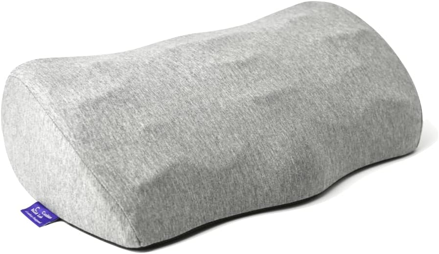 Ergonomic Foot Rest for Under Desk - Patented Massage Ridge Design Memory Foam Foot Stool Pillow for Work, Home, Gaming, Computer, Office Chair - Footrest for Back & Hip Pain Relief Grey