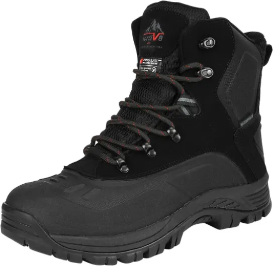 Men's Insulated Waterproof Construction Hiking Winter Snow Boots 8.5 Black/1