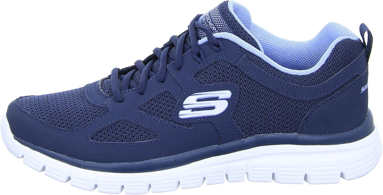 Burns Agoura Mens Synthetic Material Running Trainers 10 UK Navy Leather Mesh Trim