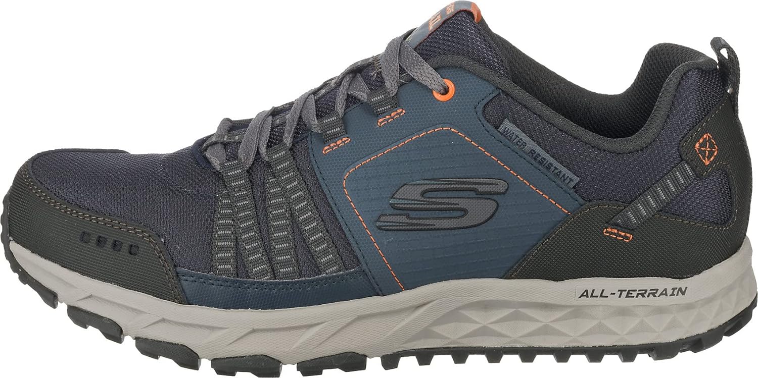 Men's Escape PlanTrainers 10 UK Navy Leather Mesh Orange Trim