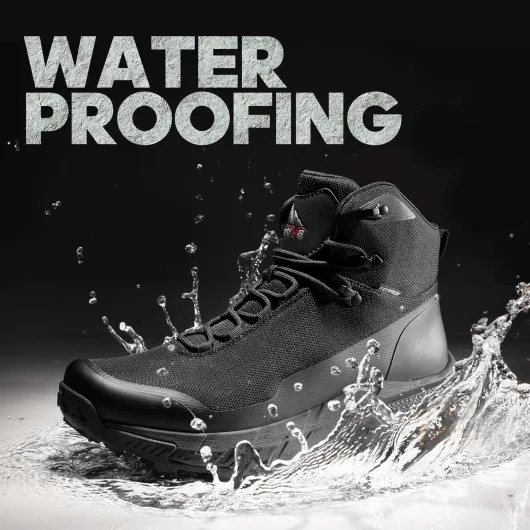 Men's Mid Waterproof Hiking Boots Outdoor Lightweight Breathable Trekking Camping Mountaineering Shoes HydroTrek 11 UK Black