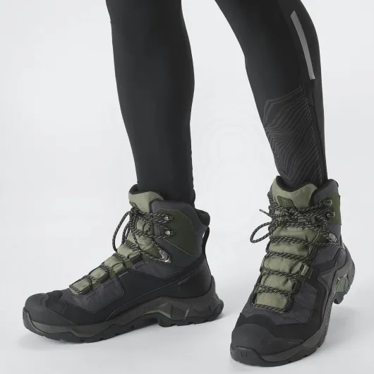 Quest Element Gore-Tex Men's Outdoor Shoes, Waterproof, All-terrain stability, and Outdoor essentials 10 UK Black Deep Lichen Green Olive Night
