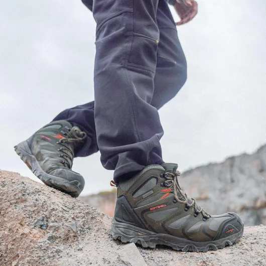 Men's Ankle High Waterproof Boots Hiking Boots Men Walking Boots Mens Backpacking Trekking&Hiking Footwear Armadillo 10 UK Olive Black Orange