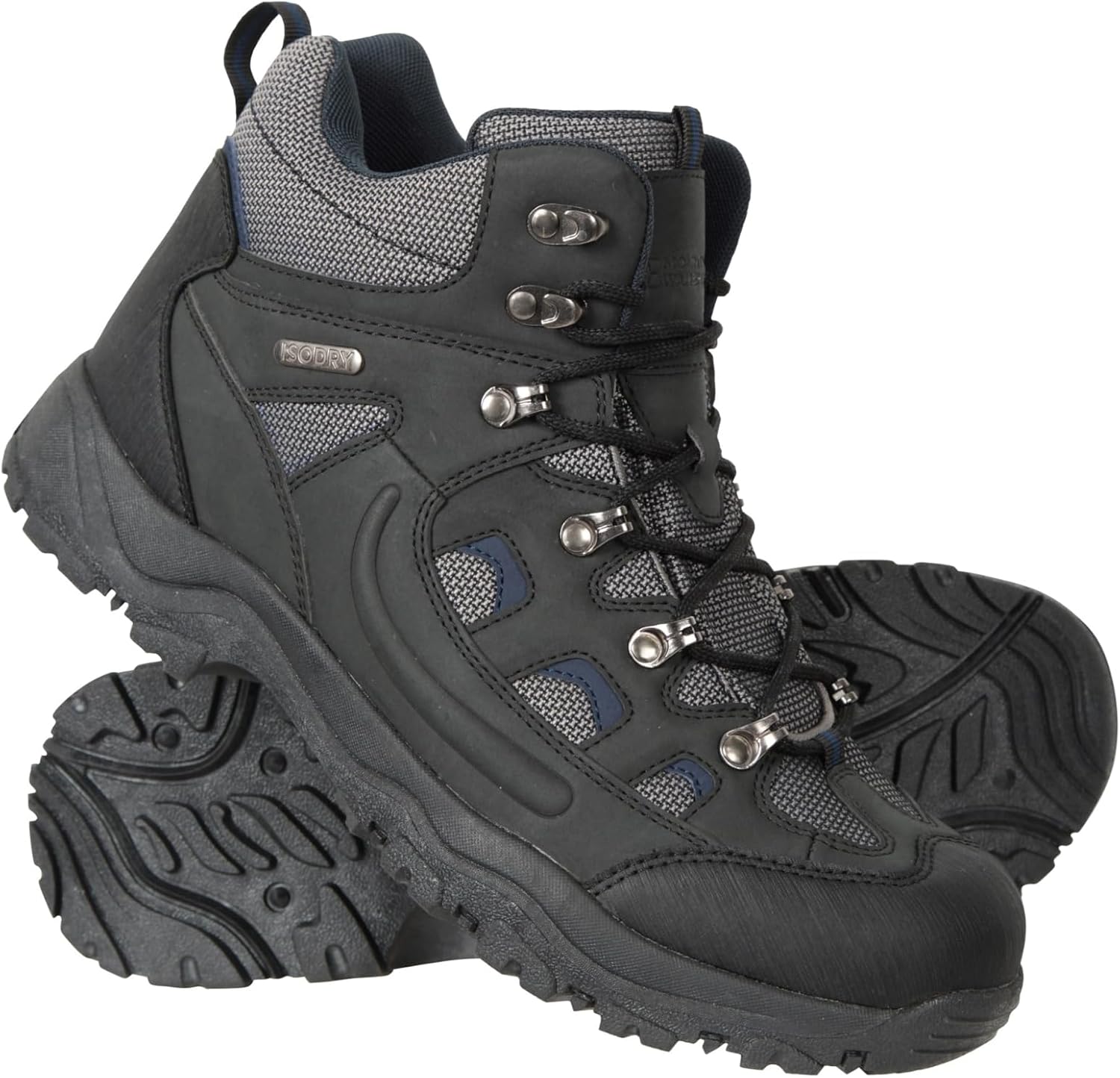 Adventurer Mens Waterproof Hiking Boots - IsoDry Shoes - Hiking, Outdoors 10 UK Black